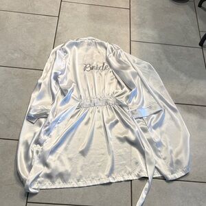 Satin White Bridal Robe